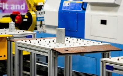 Close up of machinery in an industrial setting showcasing automation and technology.